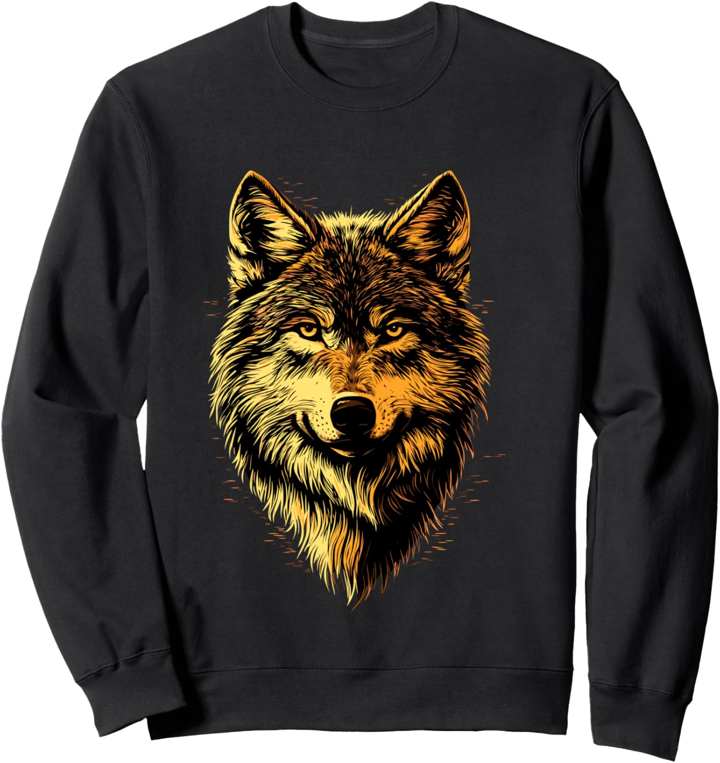 Loup Motif J'aime Les Loups Meute de Loups Loup Sauvage Manche Longue Sweatshirt - Sweatshirt | Black