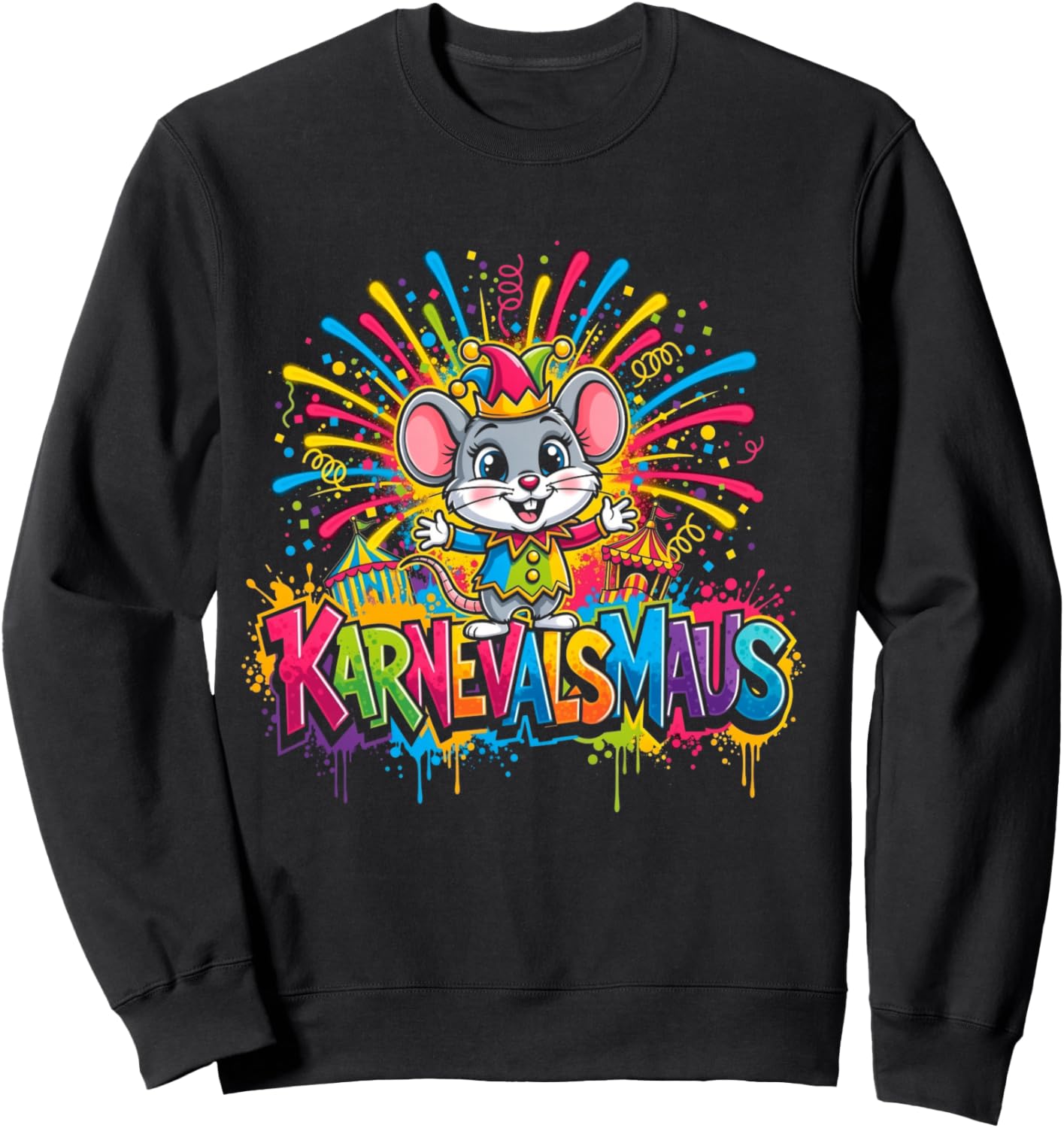 Carnival Costume Replacement Partner Funny Outfit Carnival Mouse Shirt Sweatshirt - Sweatshirt | Black