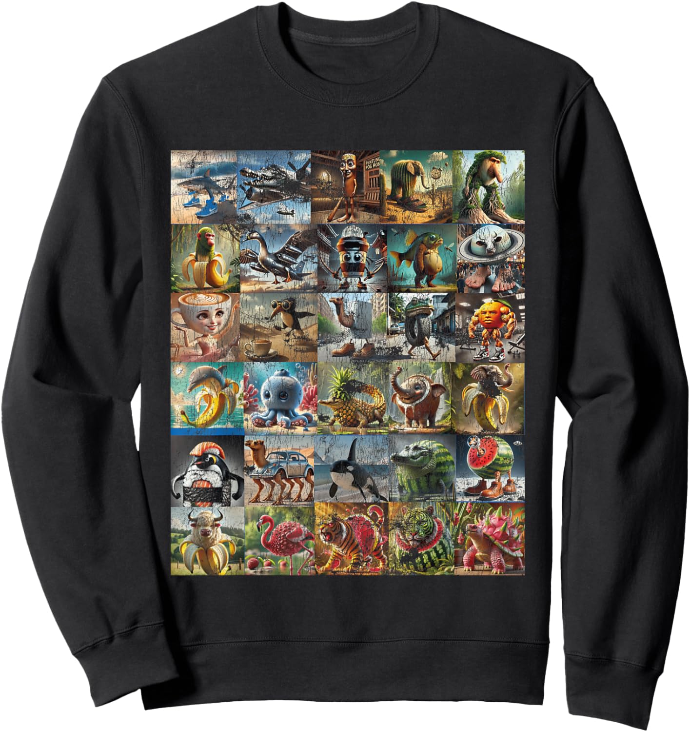 Italian Brainrot Ballerina Assassino Character Meme Mix Sweatshirt - Sweatshirt | Black