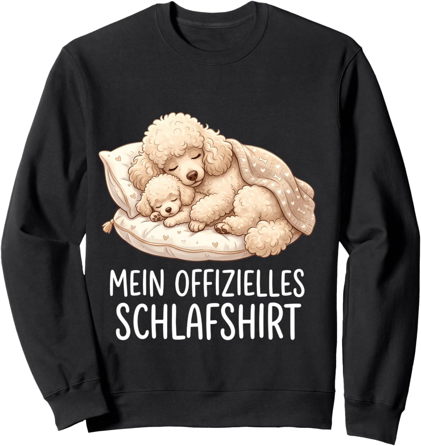 Pudel Mein Offizielles Schlaf Langarmshirt Sweatshirt - Sweatshirt | Black