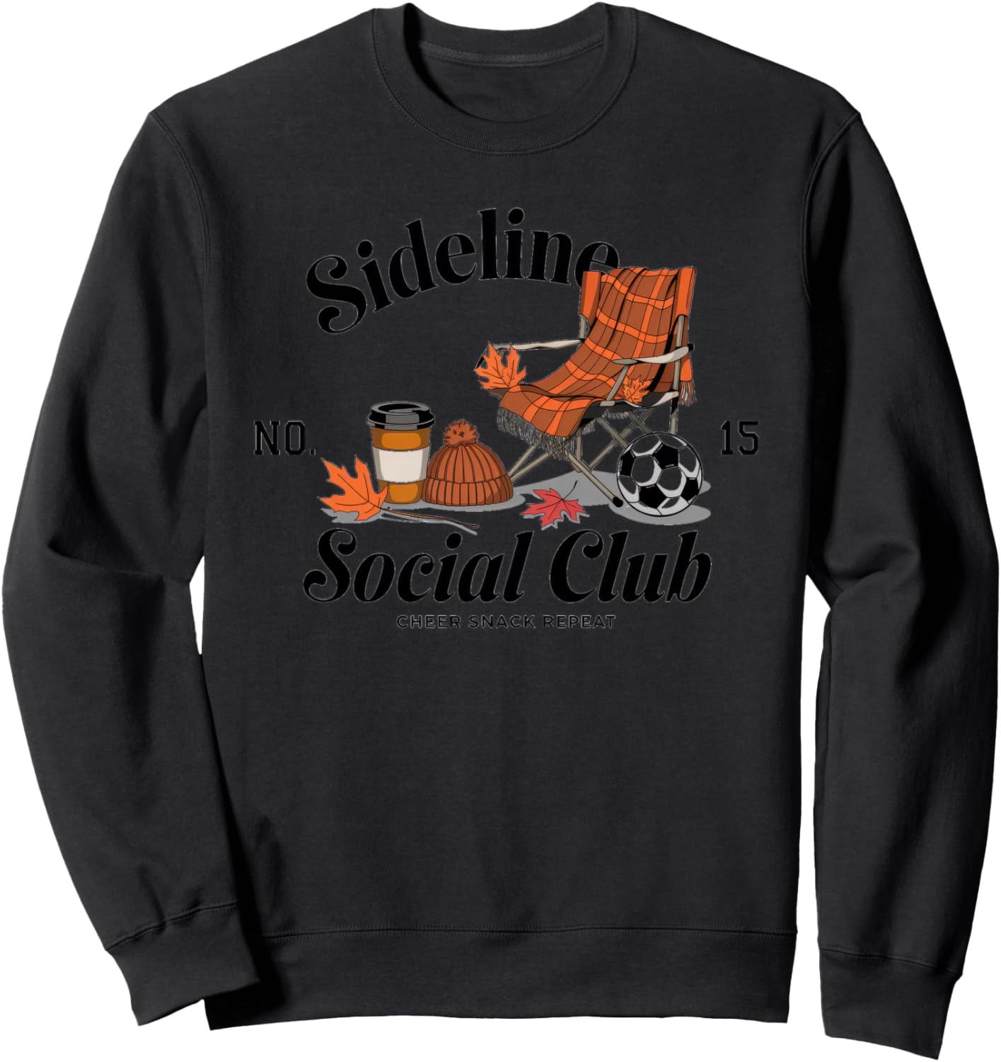 Women Sideline Social Club Soccer Mom Game Day Sweatshirt - Sweatshirt | Black