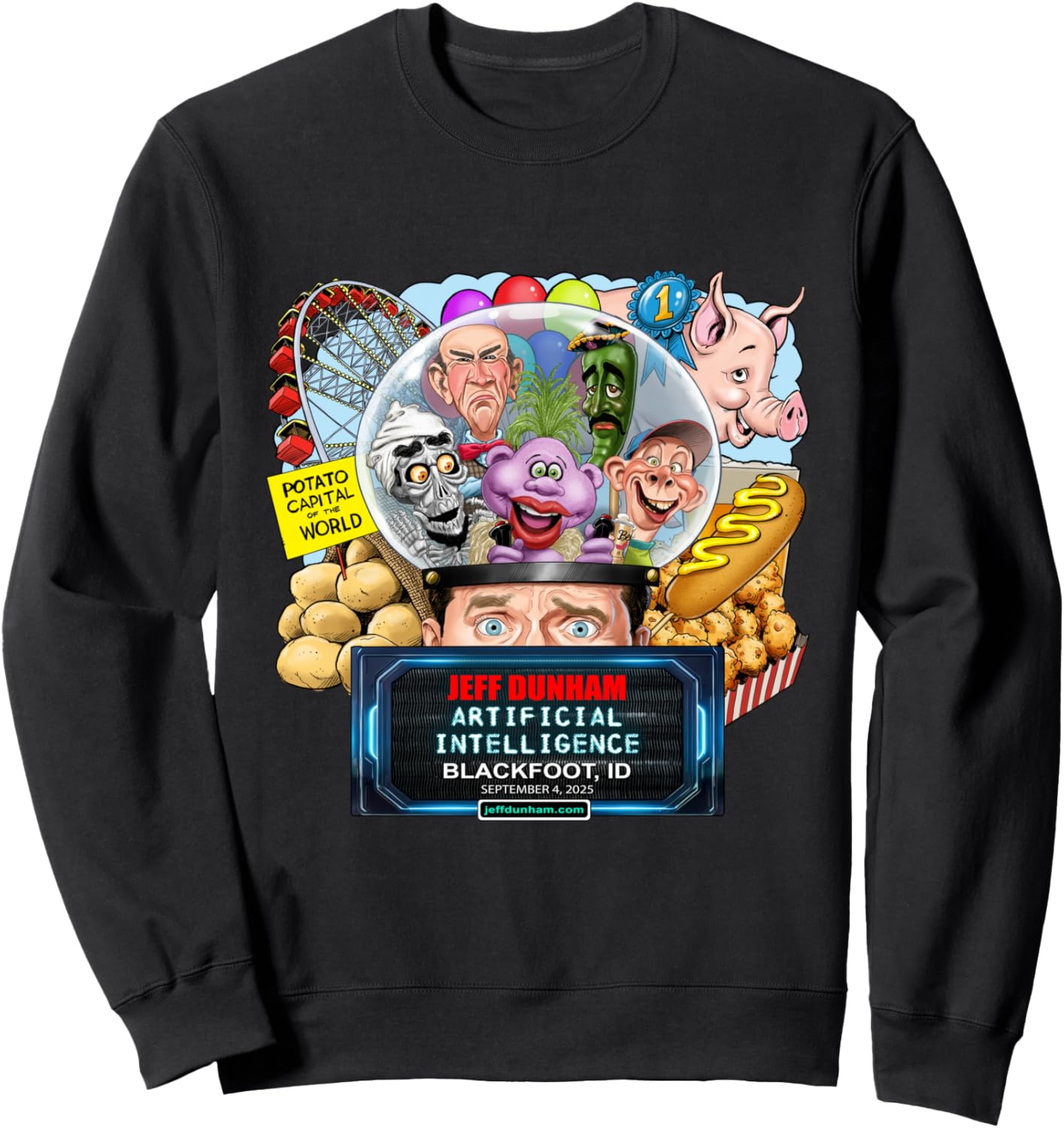 Jeff Dunham Blackfoot, ID (2025) Sweatshirt - Sweatshirt | Black