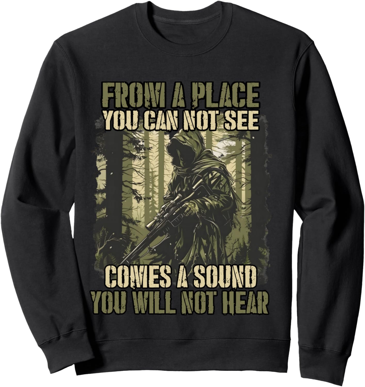 Soldier | Sniper T Combat Army Military Soldiers Sweatshirt - Sweatshirt | Black