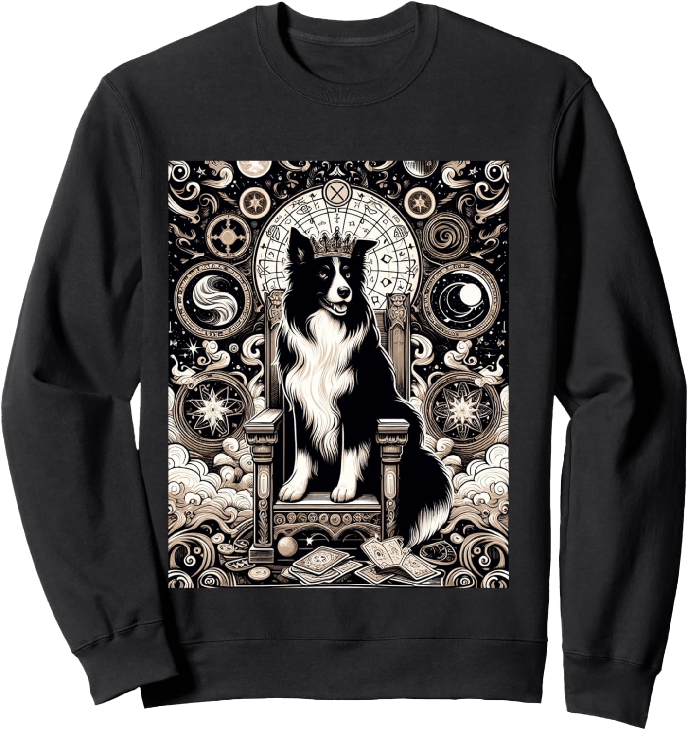 Border Collie tarot card Sweatshirt - Sweatshirt | Black