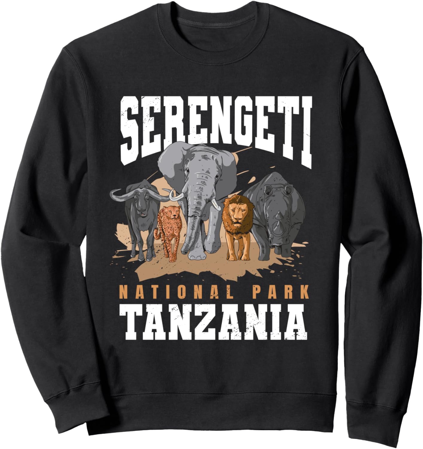 Serengeti National Park Tanzania Safari Animals Big 5 Africa Sweatshirt - Sweatshirt | Black
