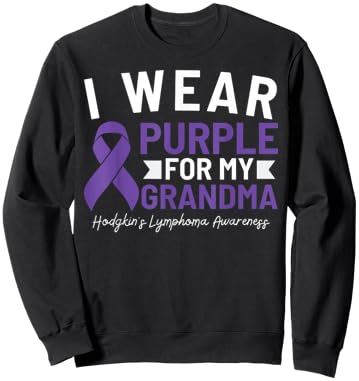 I Wear Purple For My Grandma Hodgkin's Lymphoma Awareness Sweatshirt - Sweatshirt | Black