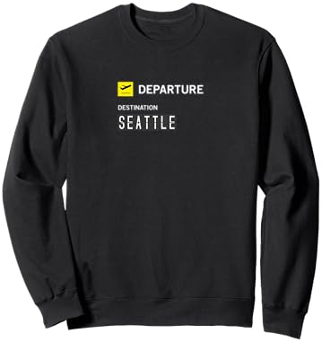 Tableau d'affichage Aéroport Départ Seattle Sweatshirt - Sweatshirt | Black
