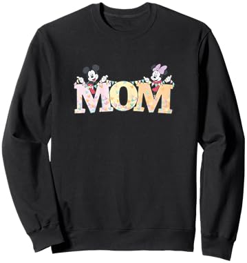 Disney Mom Mickey & Minnie Pastel Letters Family Disney Trip Sweatshirt - Sweatshirt | Black