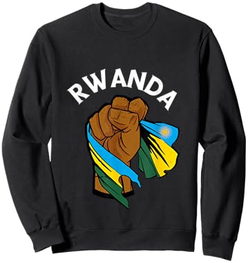 Rwandan Pride Power Handfist Rwanda Flag Rwandan Roots Sweatshirt - Sweatshirt | Black