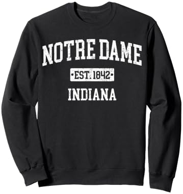 Notre Dame Indiana in Vintage Navy Style Sports Design Sweatshirt - Sweatshirt | Black
