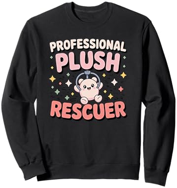 Cute Claw Machine Girl Plush Rescuer Prize Grabber Sweatshirt - Sweatshirt | Black