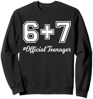 Funny 13th Birthday Official Teenager 6+7 Year Old Boys Kids Sweatshirt - Sweatshirt | Black