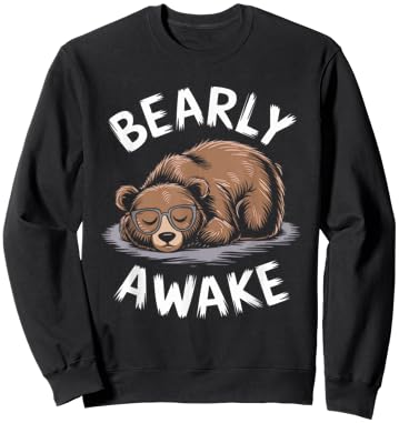 Bear Pajama Bearly Awake Sleep Sweatshirt - Sweatshirt | Black