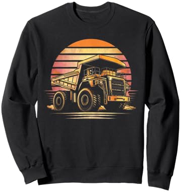 Retro Mining Truck - Mining Truck Driver Mechanic Engineer Sweatshirt - Sweatshirt | Black
