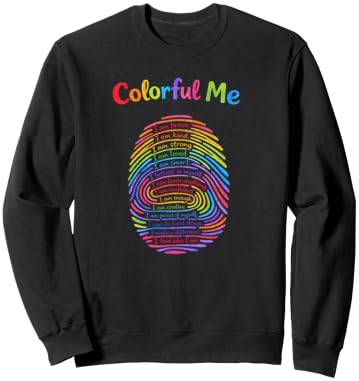 Colorful Me Positive Affirmations Rainbow Kids Sweatshirt - Sweatshirt | Black