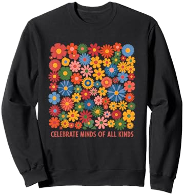 Celebrate Minds of All Kinds Neurodiversity Autism Awareness Sweatshirt - Sweatshirt | Black