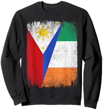 Half Philippines Ireland Flag Filipino Irish Roots Sweatshirt - Sweatshirt | Black