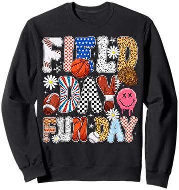 Groovy Field Day Fun Day School Sports Students Boys Kids Sweatshirt - Sweatshirt | Black
