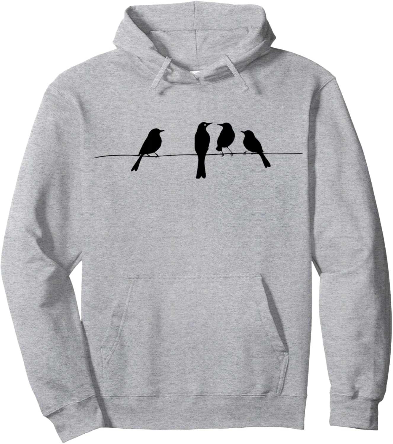 Minimalistic Birds On A Wire Outfit Bird and Animal Lovers Hoodie - Hoodie | Ash