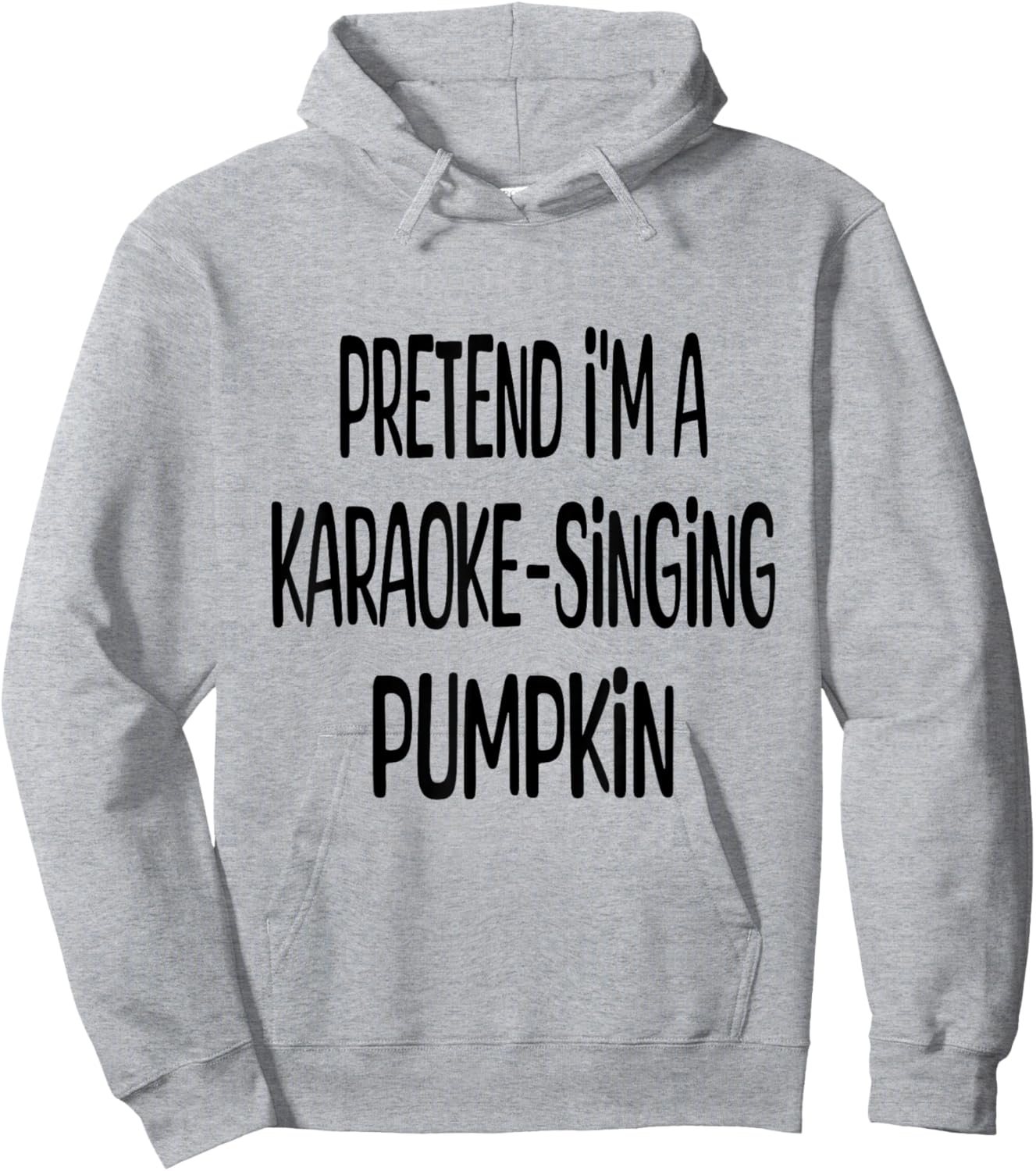 Pretend I'm A Karaoke Singing Pumpkin Lazy Halloween Costume Hoodie - Hoodie | Ash