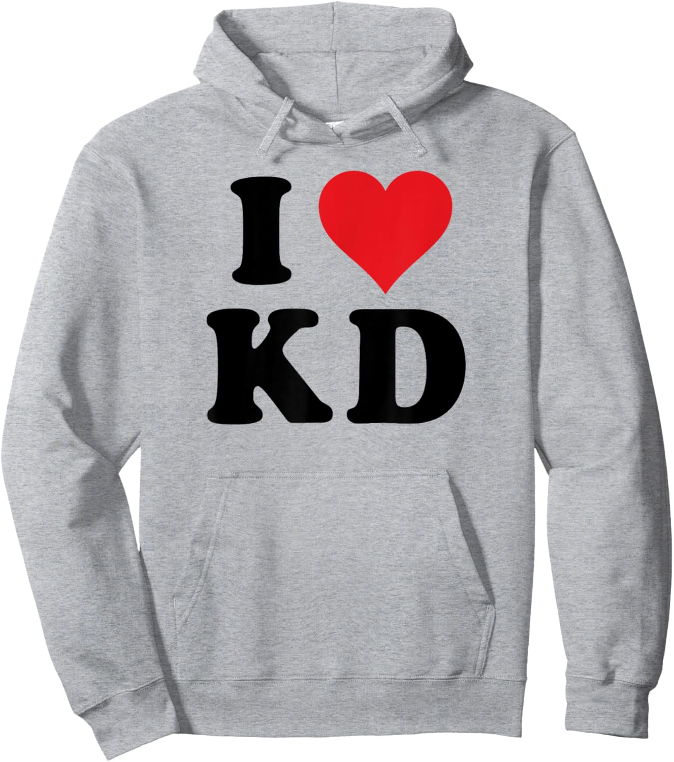 I Heart KD Initials I Love K.D. First And Last Name K D Hoodie - Hoodie | Ash