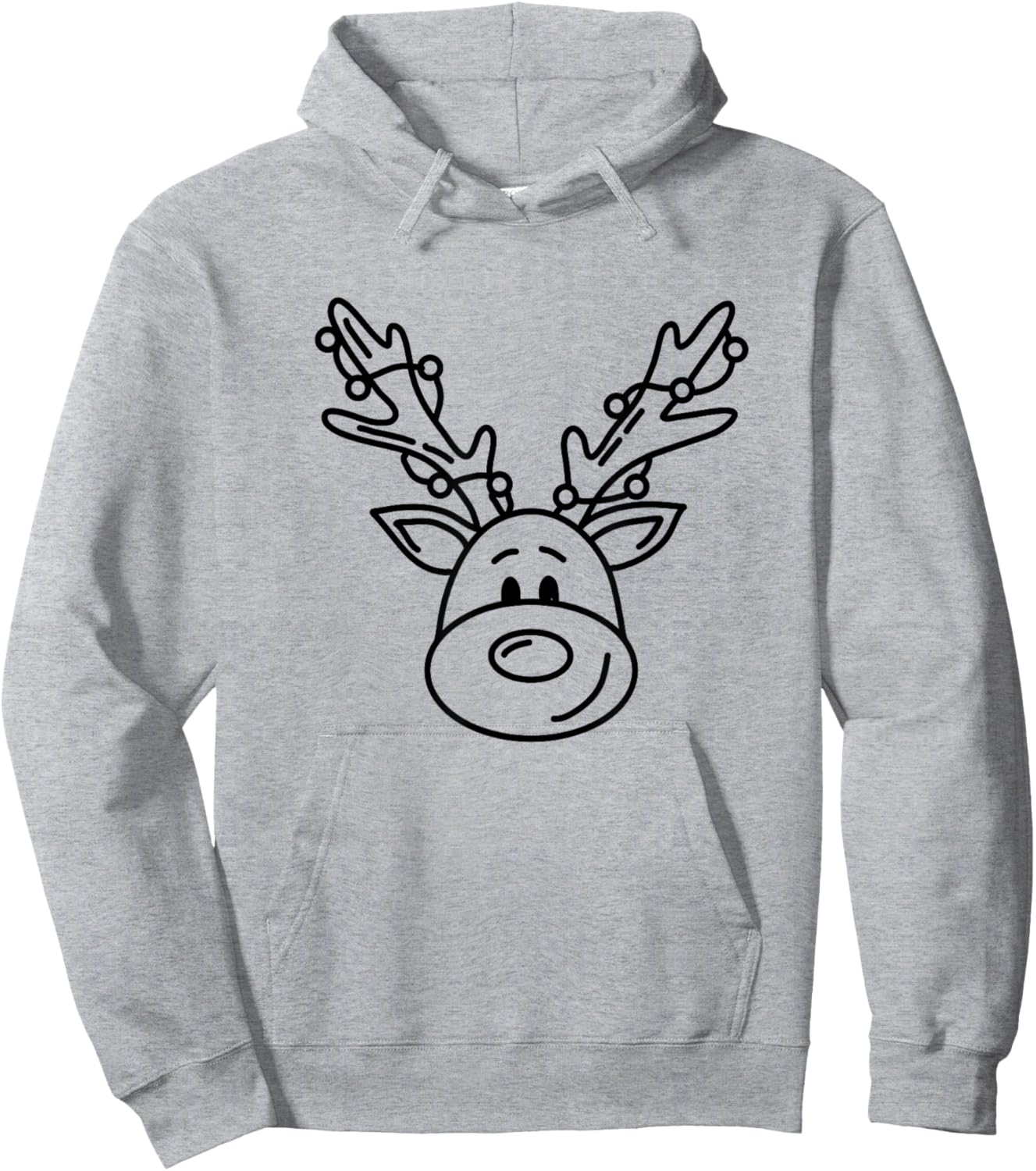 Christmas Funny Reindeer Color Your Own Craft for Kids Hoodie - Hoodie | Ash