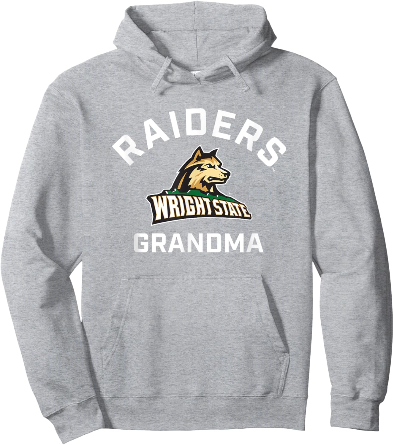 Wright State University WSU Raiders Arched Grandma Hoodie - Hoodie | Ash