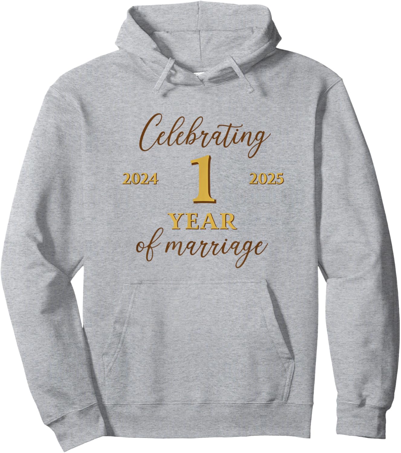 Funny 1 Year of Marriage 2024 1st Wedding Anniversary Hoodie - Hoodie | Ash