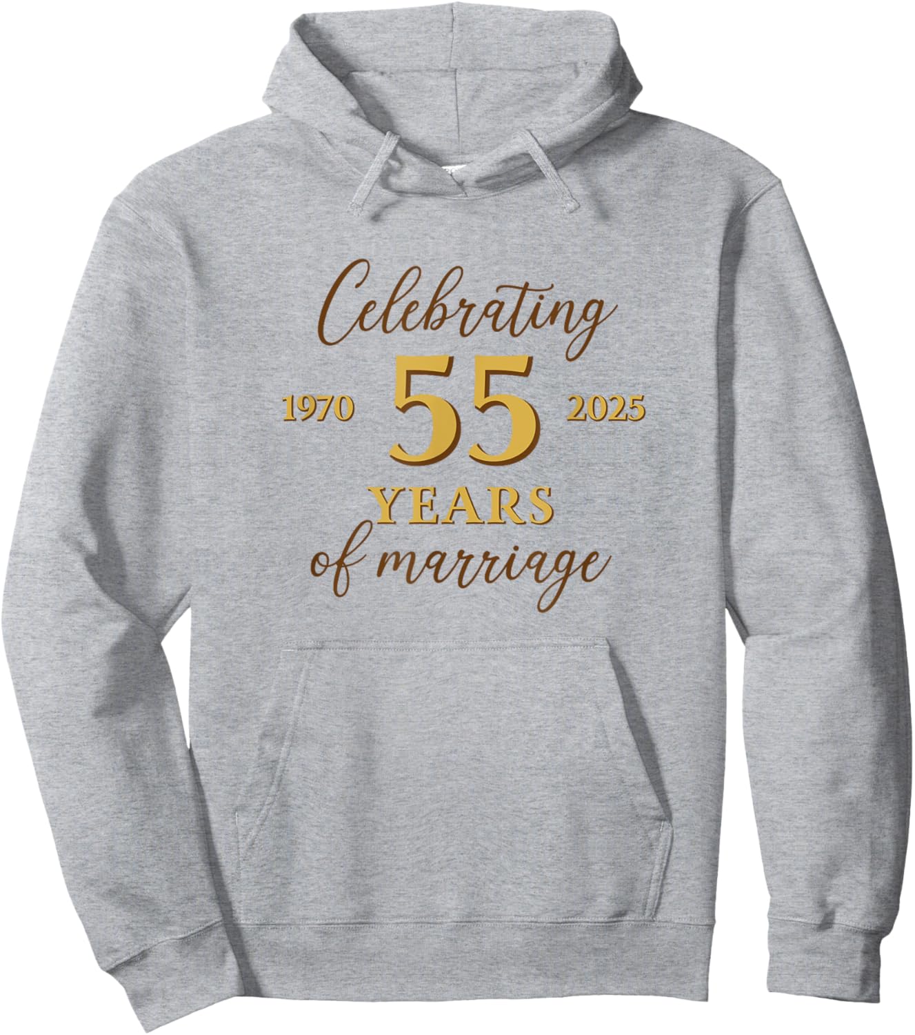 Funny 55 Years of Marriage 1970 55th Wedding Anniversary Hoodie - Hoodie | Ash