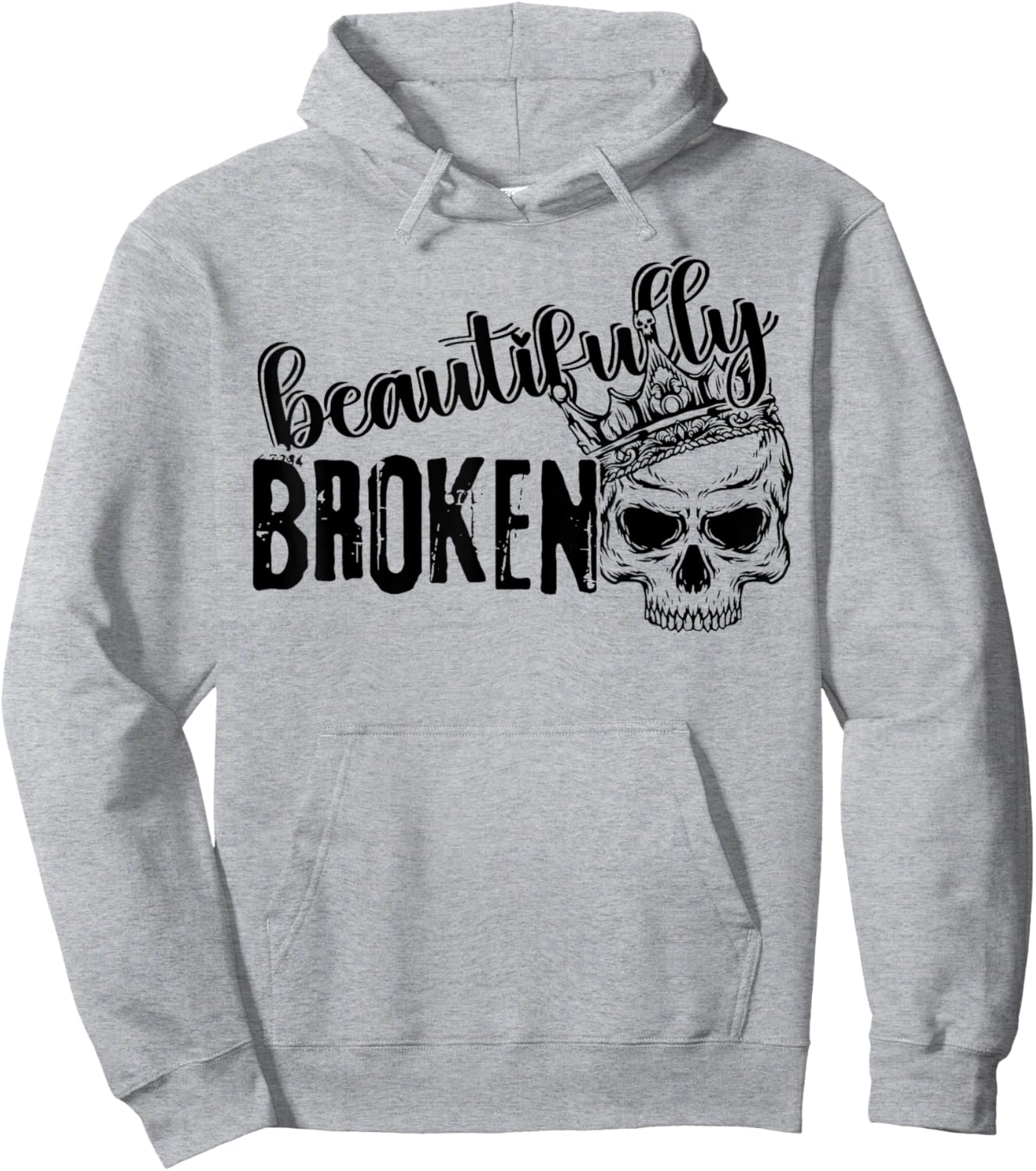 Beautifully Broken Skull Hoodie - Hoodie | Ash