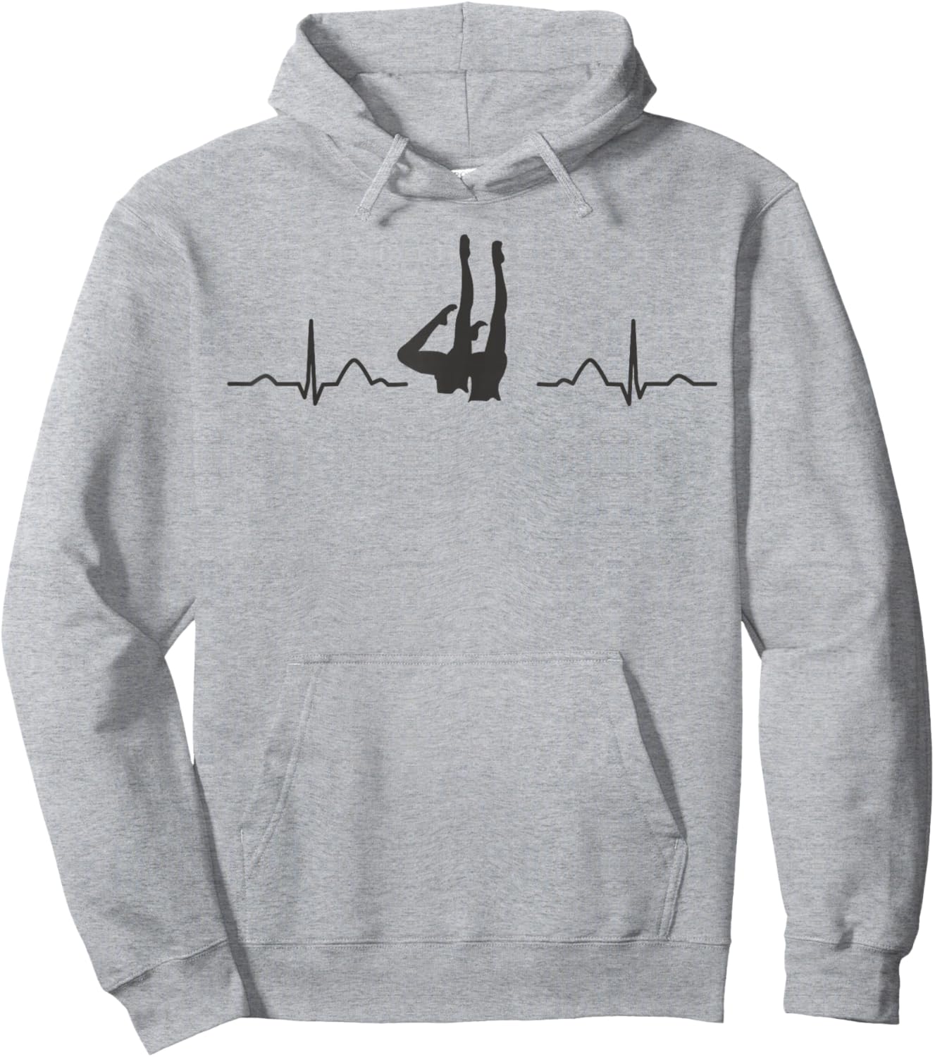Synchronized Swimming Heartbeat EKG Team Artistic Swim Hoodie - Hoodie | Ash