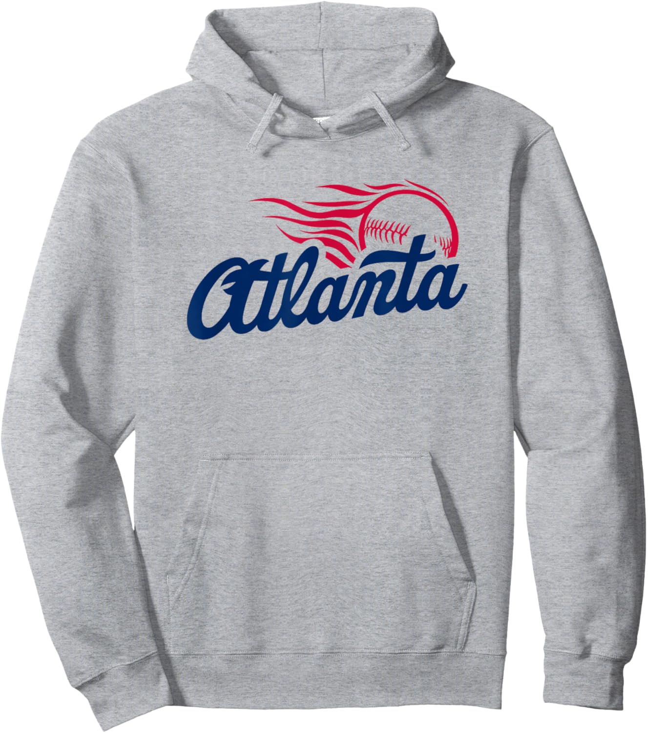Atlanta Baseball Vintage Minimalist Retro Baseball Lover Hoodie - Hoodie | Ash