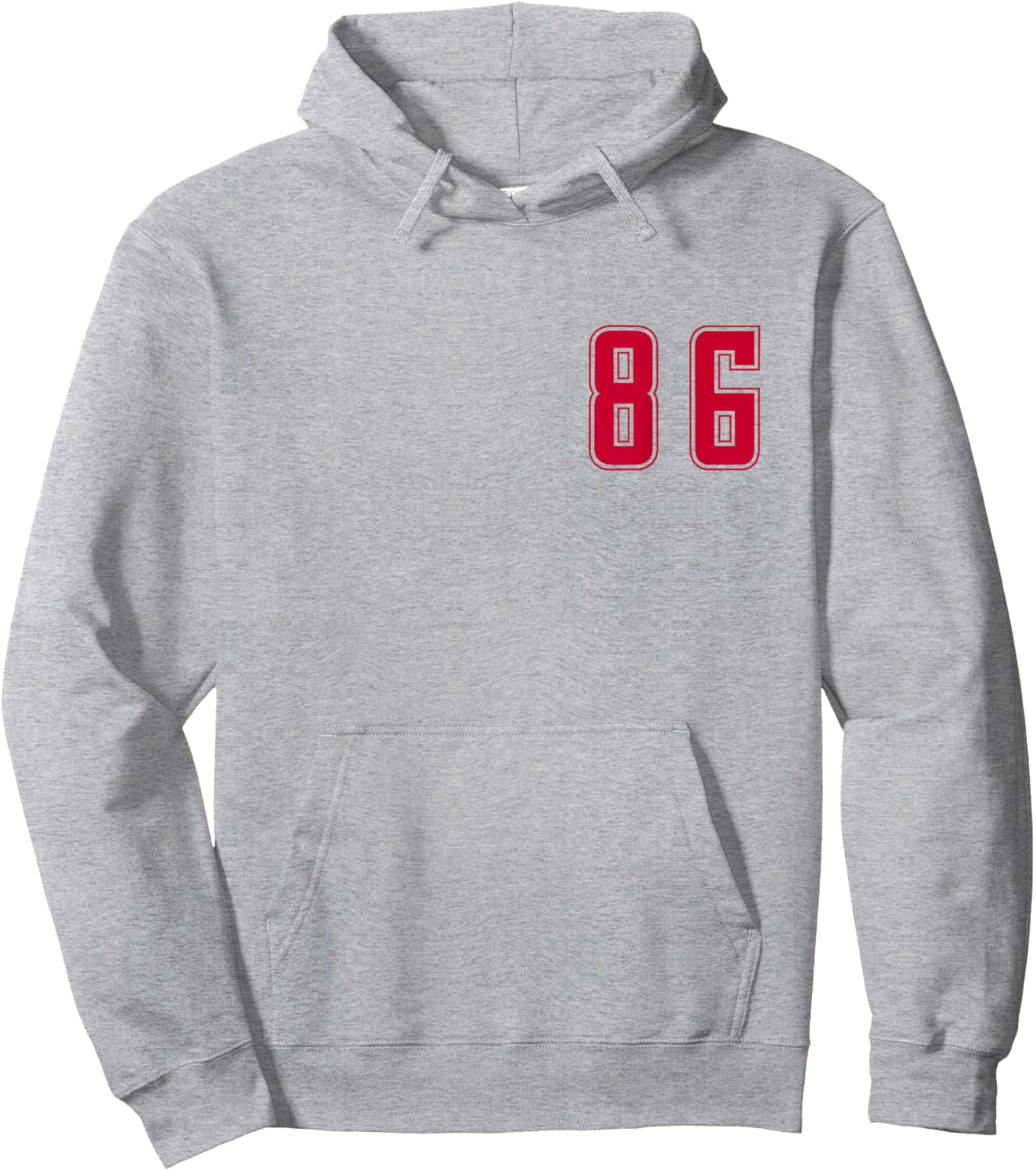 Red Number 86 Team Junior Sports Numbered Uniform Hoodie - Hoodie | Ash