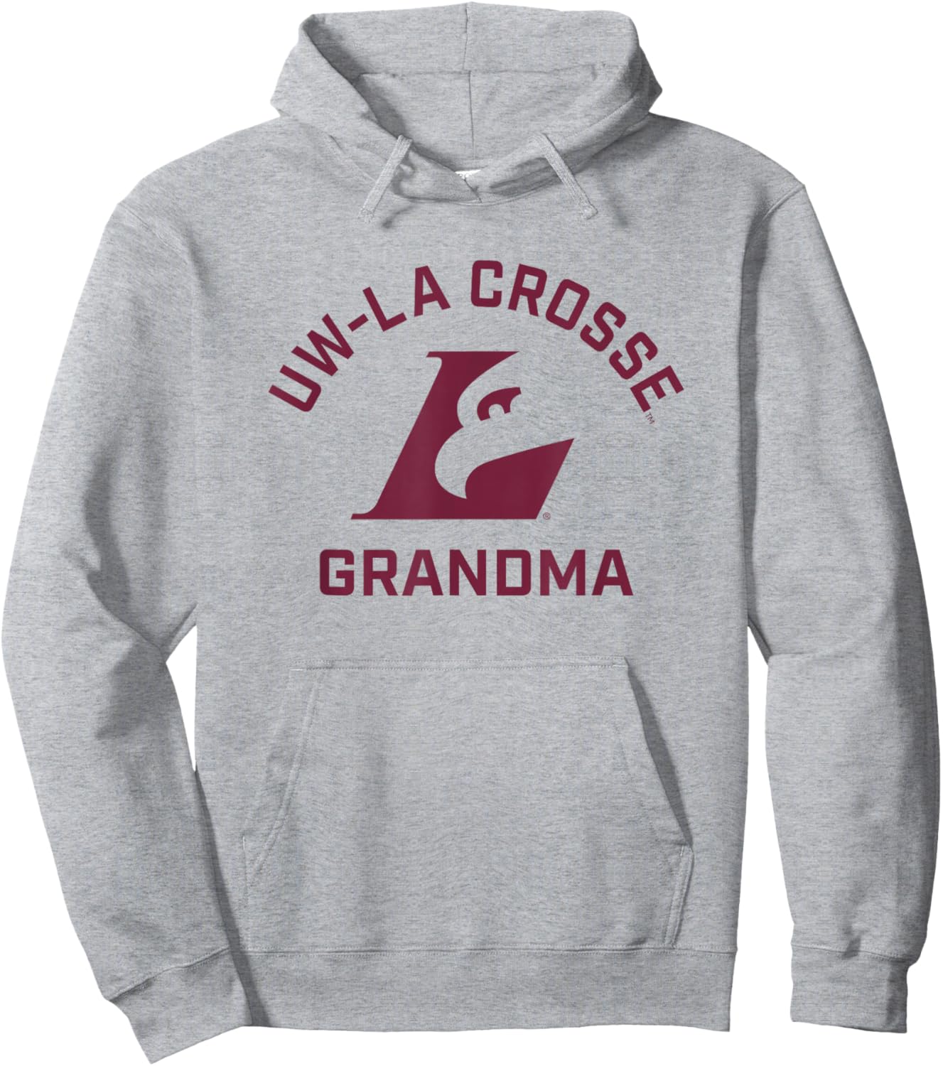 University of Wisconsin-La Crosse Eagles Arched Grandma Hoodie - Hoodie | Ash