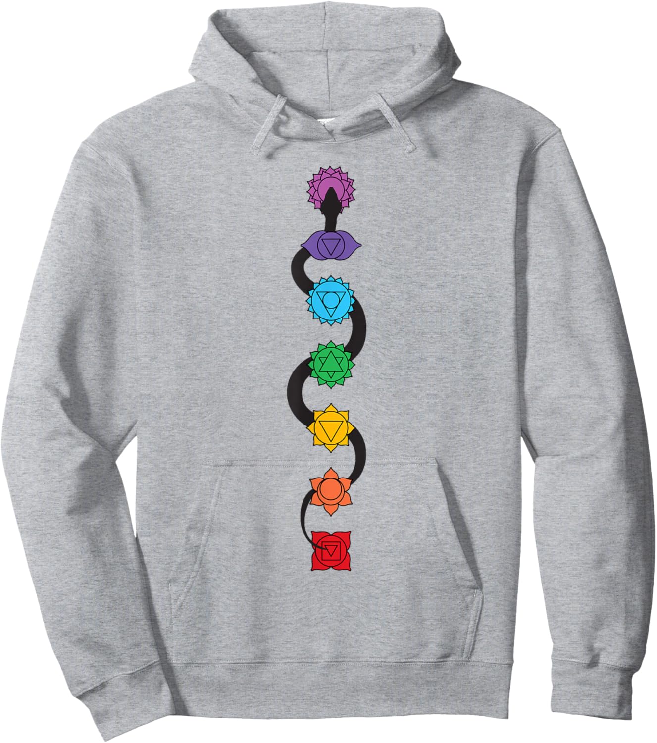 Kundalini Serpent Rising 7 Chakras Yoga - Kundalini Snake Hoodie - Hoodie | Ash