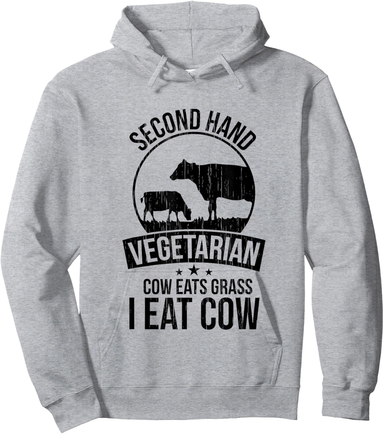 2nd Hand Vegetarian Shirt Funny Carnivore BBQ Meat Eater Hoodie - Hoodie | Ash