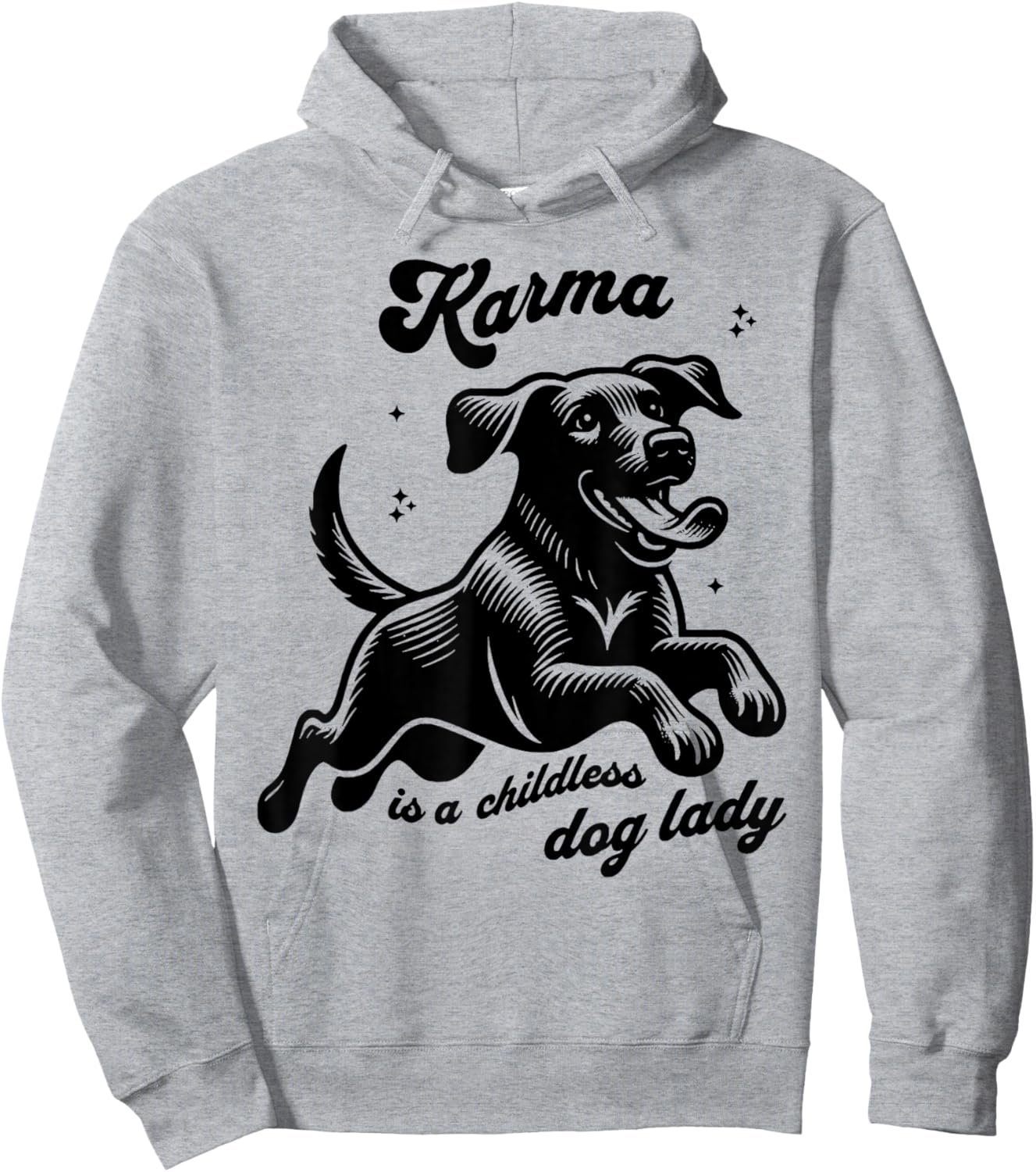 Karma Is a Childless Dog Lady Hoodie - Hoodie | Ash