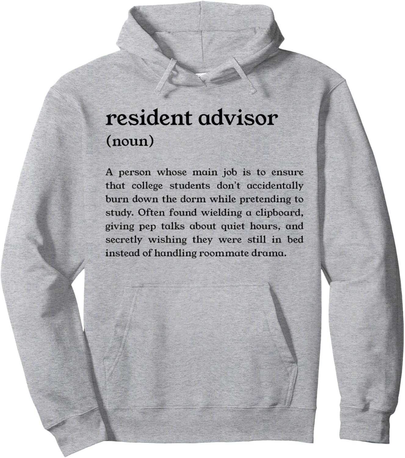 Funny College Dorm RA Definition Hoodie - Hoodie | Ash