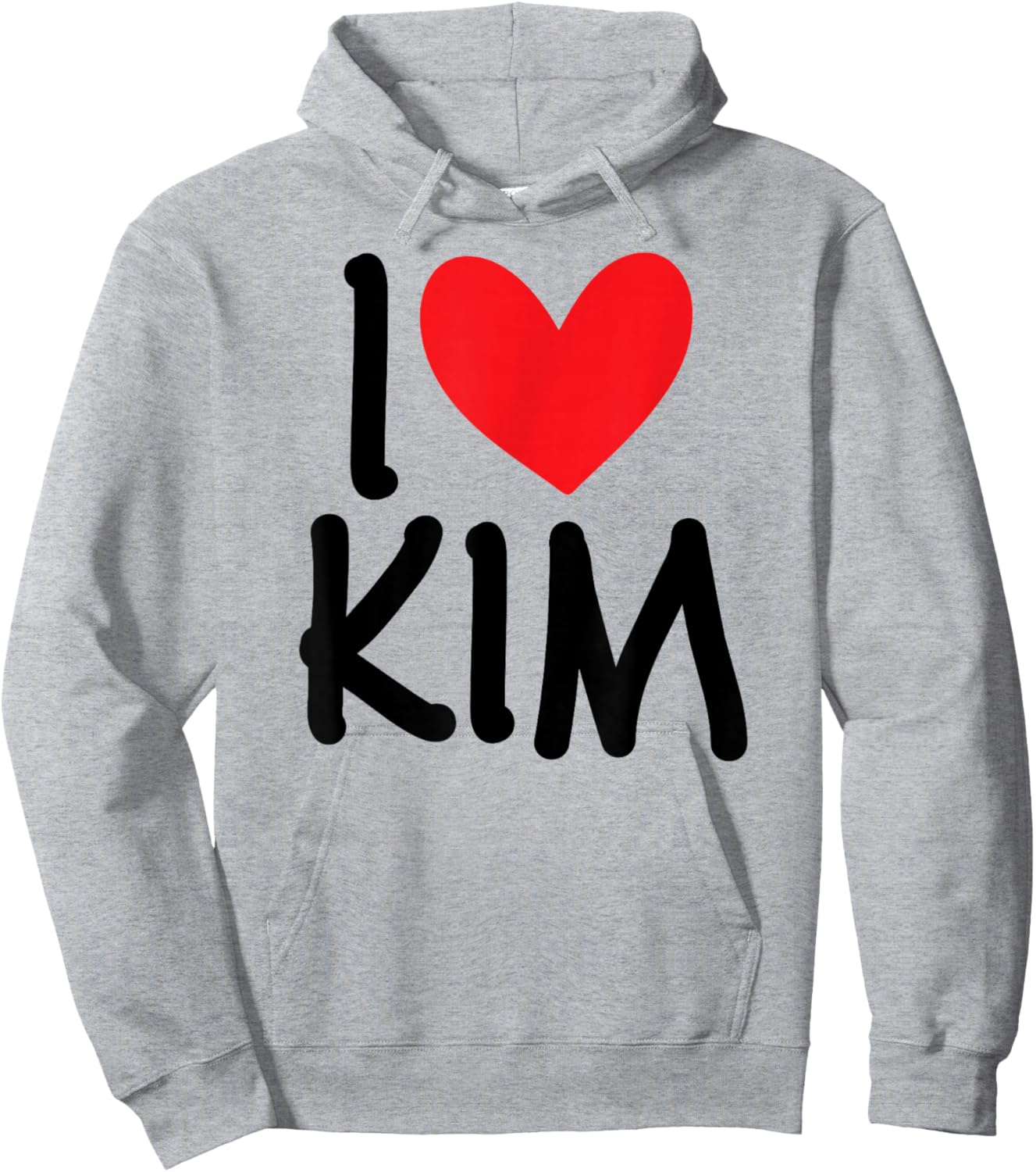 I Love Kim Personalised Name Girl Woman BFF Friend Heart Hoodie - Hoodie | Ash