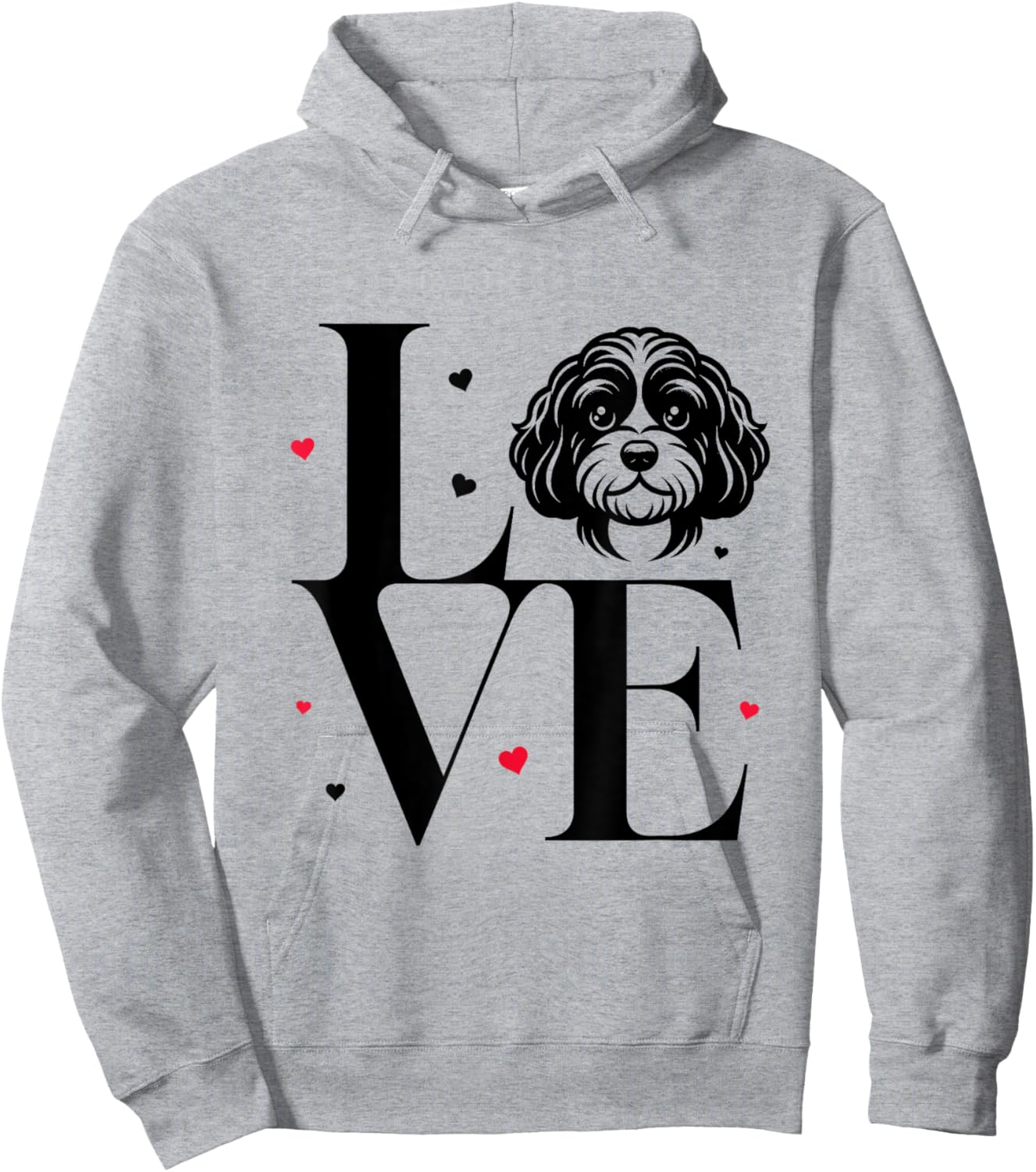 I Love My Cavapoo Dog Mom Dad Valentine's Day Women Girls Kids Hoodie - Hoodie | Ash