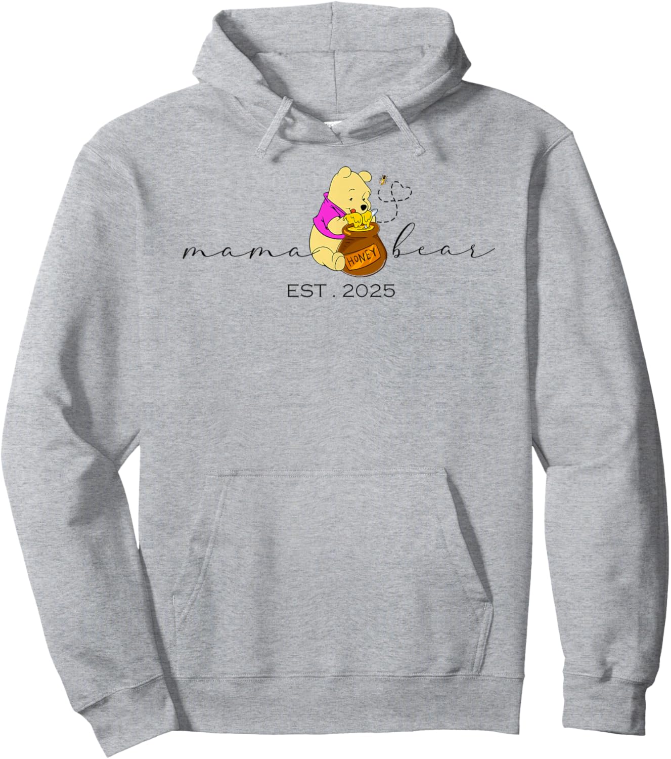 Mama Bear Est 2025 Mother's Day New Mom Pregnancy Hoodie - Hoodie | Ash