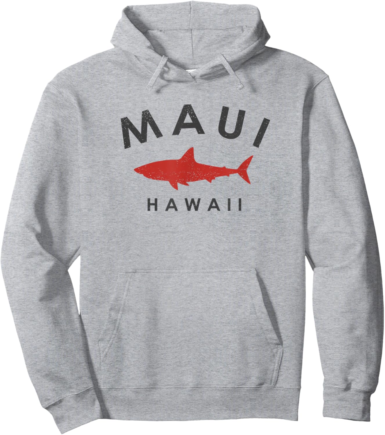 Maui Hawaii Shark Vacation Souvenir Vintage Hawaiian Hoodie - Hoodie | Ash