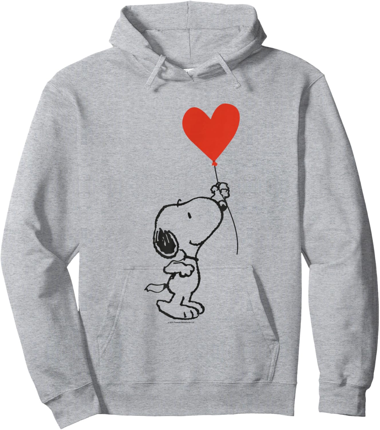 Peanuts - Snoopy with Heart Shaped Balloon Banksy Hoodie - Hoodie | Ash