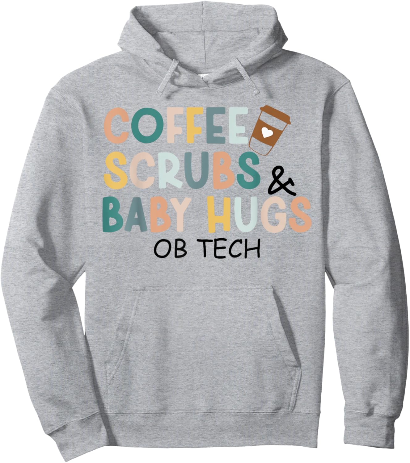 OB Tech Coffee Scrubs & Baby Hugs Tiny Baby Hoodie - Hoodie | Ash
