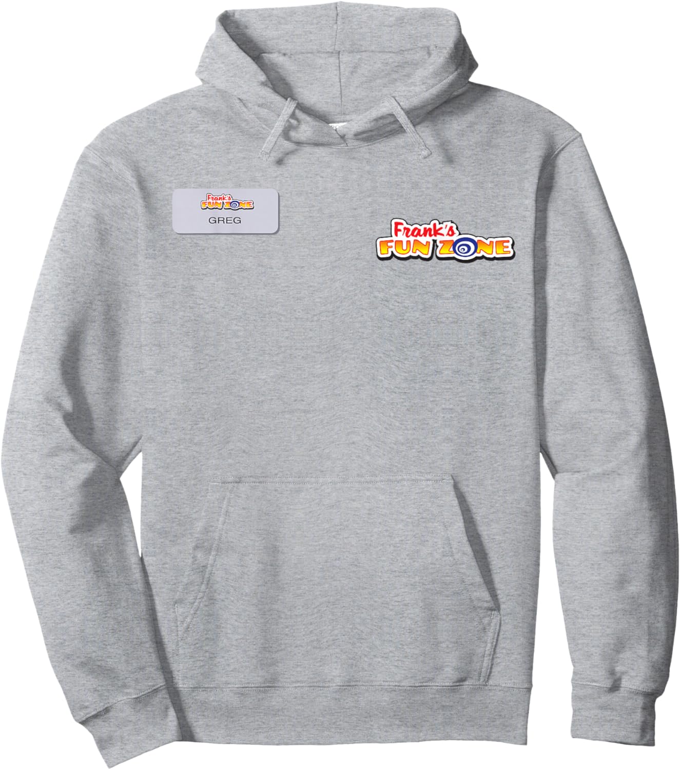Brooklyn Nine-Nine Frank’s Fun Zone Greg Faux Name Tag Hoodie - Hoodie | Ash