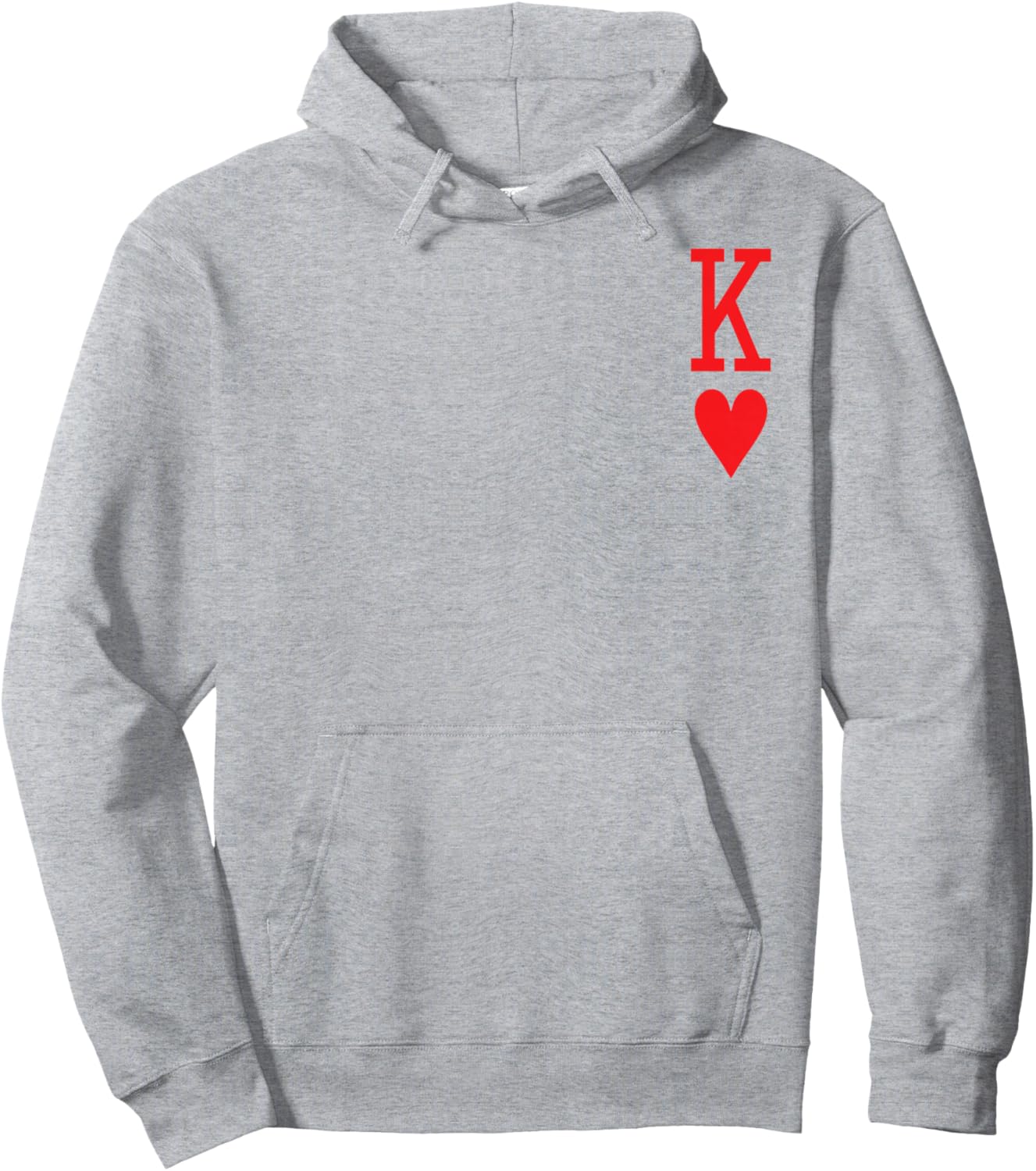 King of Hearts and Queen of Hearts Couples Matching Pajama Hoodie - Hoodie | Ash