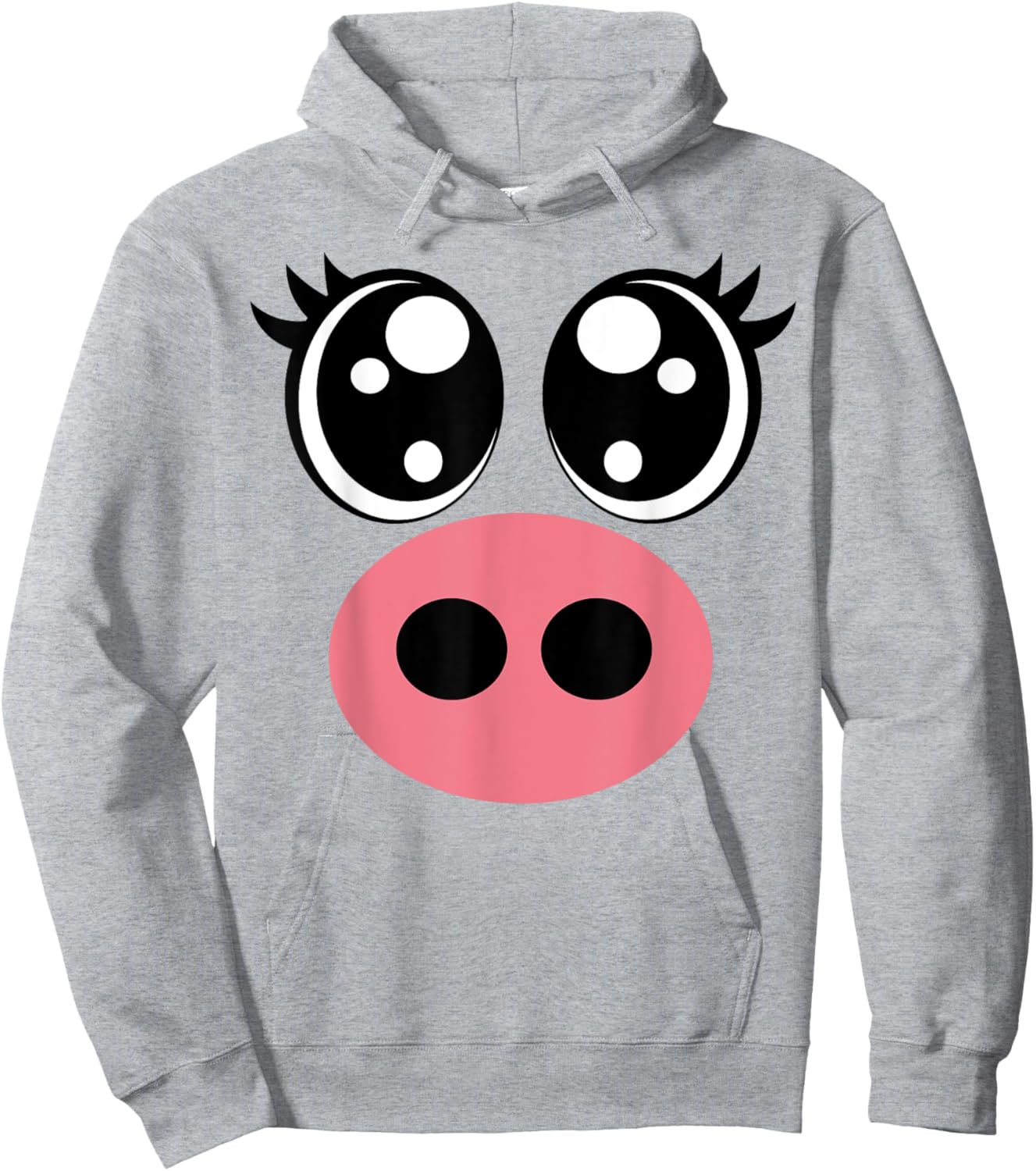 Funny Pig Face Halloween Costume Hoodie - Hoodie | Ash