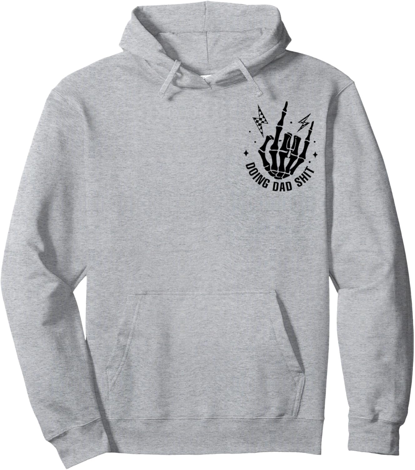 (2 Sided) Doing Dad Shit Funny Skeleton Toilet Hoodie - Hoodie | Ash