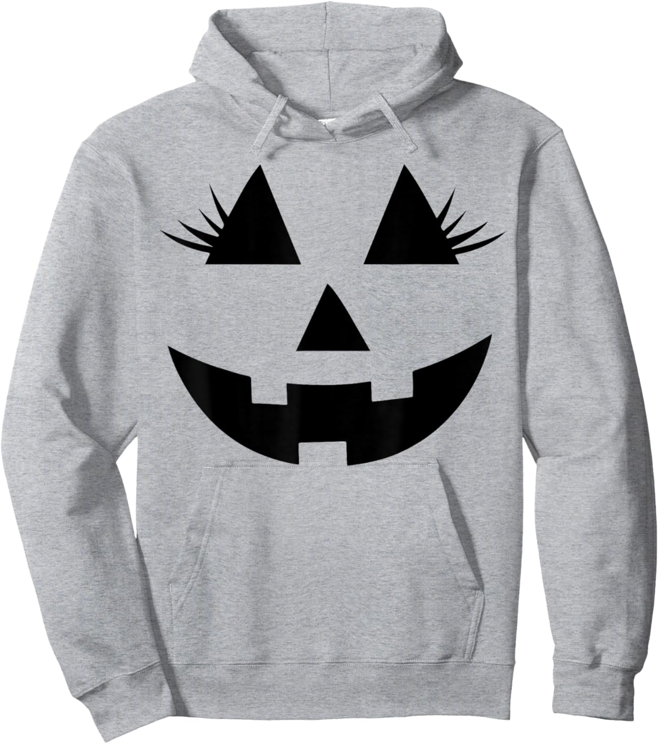 Funny Jack o Lantern pumpkin face eyelashes for Halloween Hoodie - Hoodie | Ash