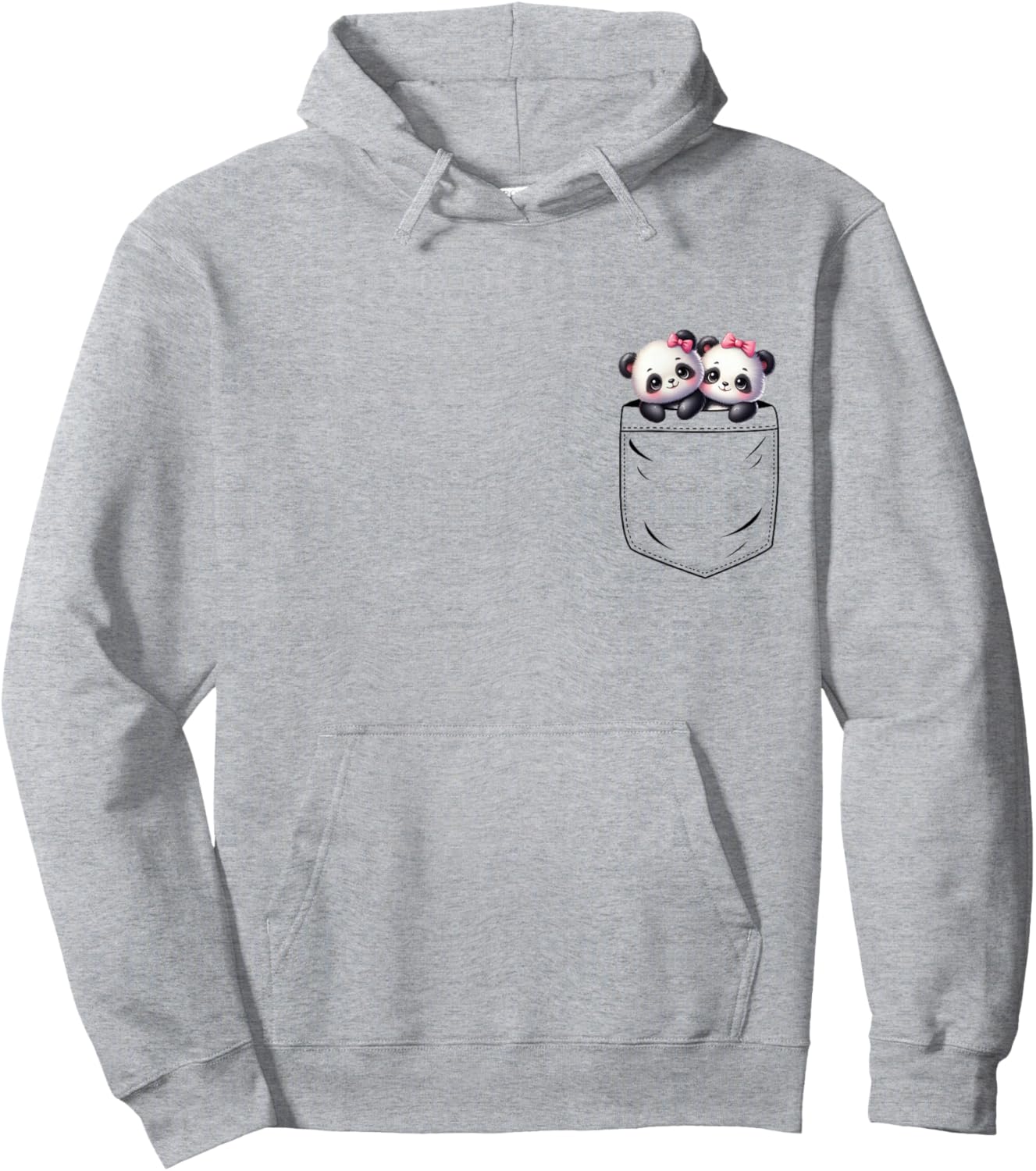 Panda Lovers Cute Funny Baby Pandas In Pocket Hoodie - Hoodie | Ash